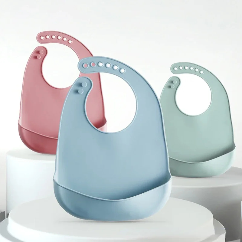 Silicone Baby Bibs - 1-3 Pezzi Bavaglino Regolabile Impermeabile per