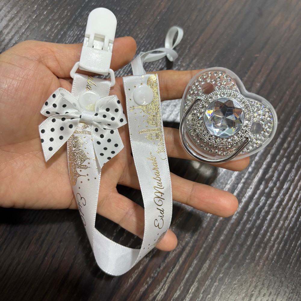 Baby Products Gift Set - Ciuccio e Portaciuccio Dorati Scintillanti per