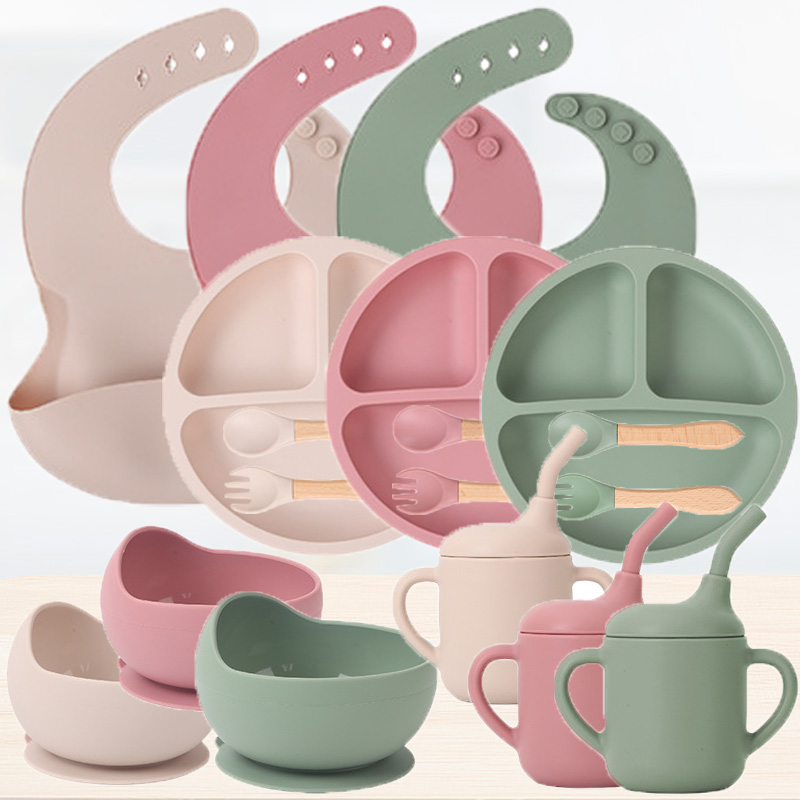 Silicone Baby Bibs - Set di stoviglie in silicone per