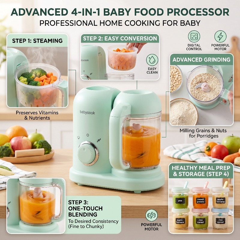 Baby Food Maker Blender - Tritatutto Multifunzione di Alta Precisione per